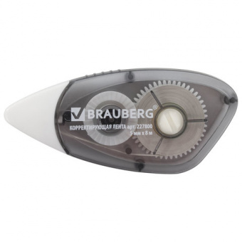 Корректирующая лента BRAUBERG BLACK&WHITE 5мм х 8м, черный тонир., мех. перемотки, блистер, 227800